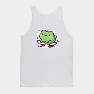 Green frog skateboarding Tank Top